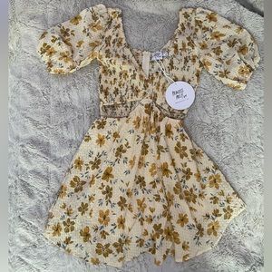 NWT Princess Polly Leno Mini Dress Yellow